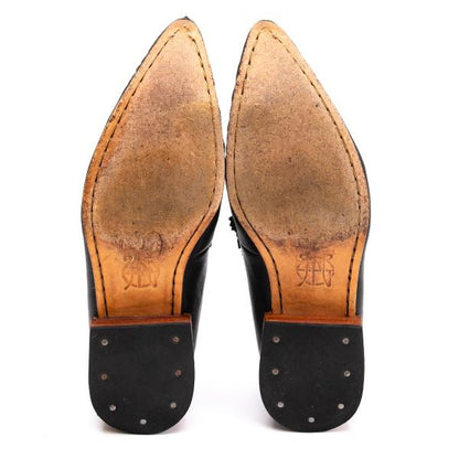 JPG by GAULTIER Leather Pinking Loafers Black Size 23.5CM