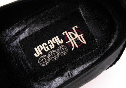 JPG by GAULTIER Leather Pinking Loafers Black Size 23.5CM