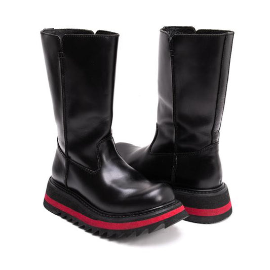 JPG by GAULTIER Leather Shark Sole Boots Black Size 23CM