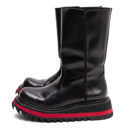 JPG by GAULTIER Leather Shark Sole Boots Black Size 23CM
