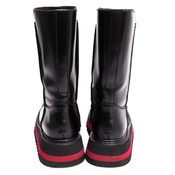 JPG by GAULTIER Leather Shark Sole Boots Black Size 23CM