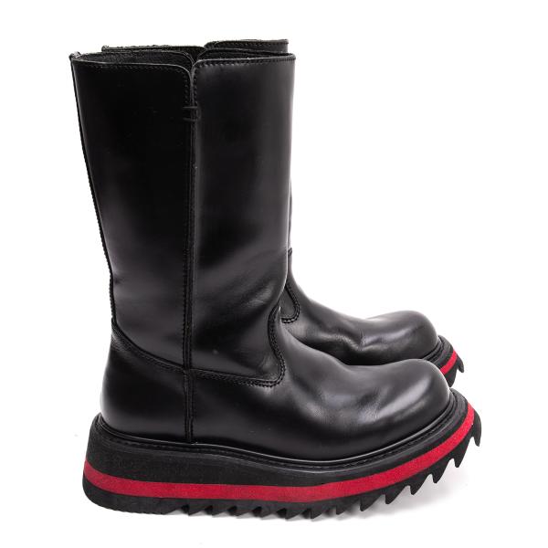 JPG by GAULTIER Leather Shark Sole Boots Black Size 23CM