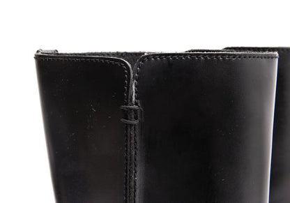 JPG by GAULTIER Leather Shark Sole Boots Black Size 23CM
