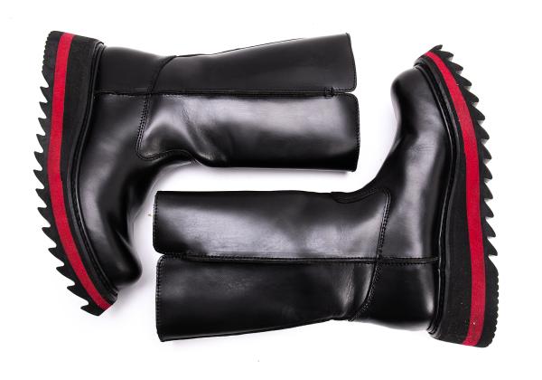 JPG by GAULTIER Leather Shark Sole Boots Black Size 23CM