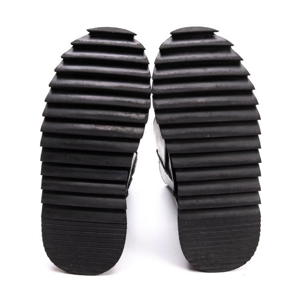 JPG by GAULTIER Leather Shark Sole Boots Black Size 23CM