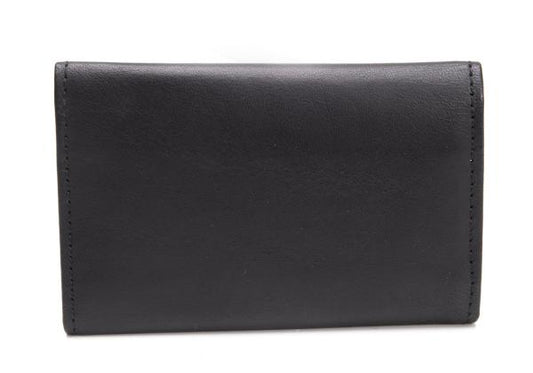 Jean Paul GAULTIER Leather Arrow Mark Plate Key Case Black