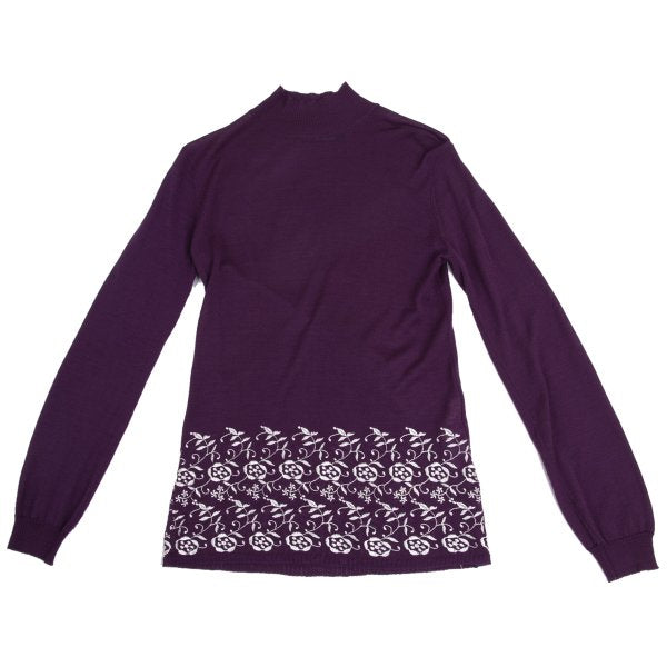 COMME des GARCONS Lace Embroidered Sweater Purple Size M