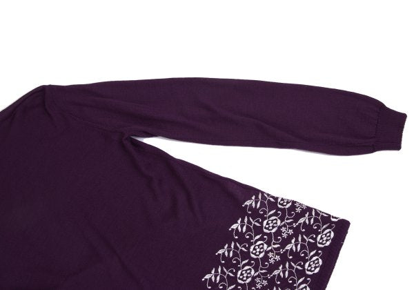 COMME des GARCONS Lace Embroidered Sweater Purple Size M