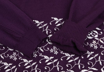 COMME des GARCONS Lace Embroidered Sweater Purple Size M