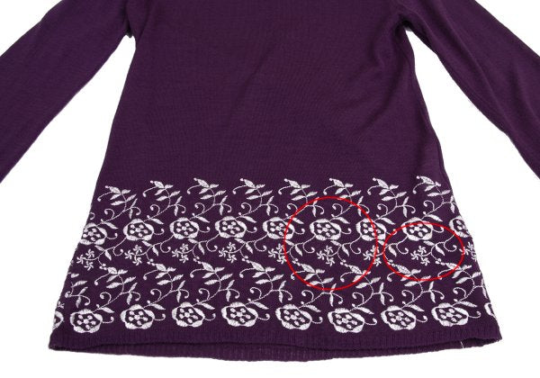 COMME des GARCONS Lace Embroidered Sweater Purple Size M