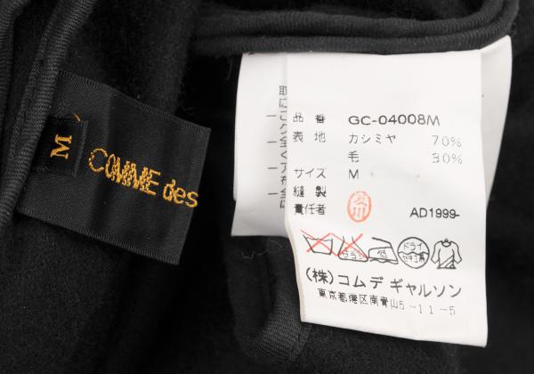 COMME des GARCONS 99AW Cashmere Wool Drape Coat Black Size M