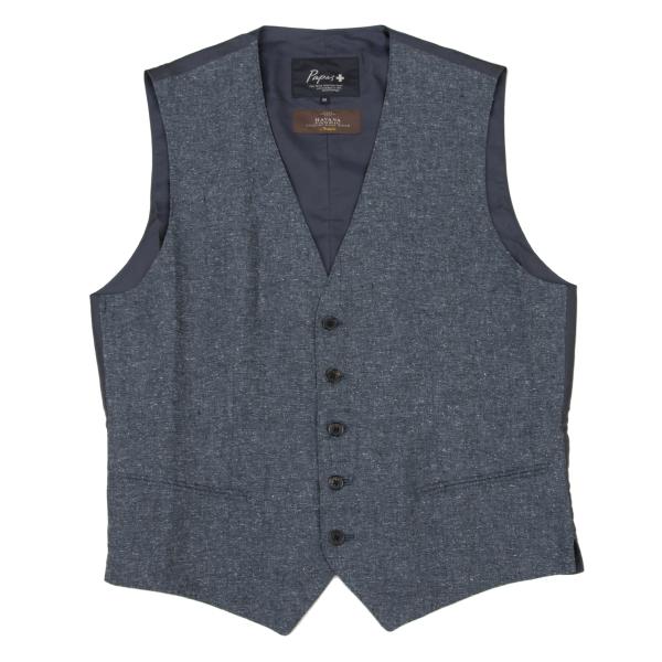 Papas Blue HAVANE Linen Silk Vest Size M
