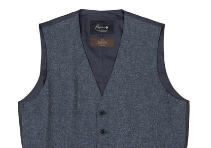Papas Blue HAVANE Linen Silk Vest Size M