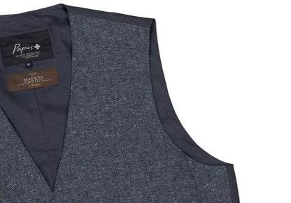 Papas Blue HAVANE Linen Silk Vest Size M