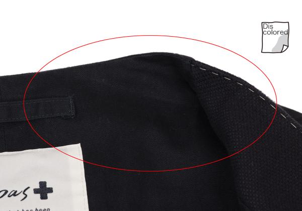 Papas Linen Cotton Metal Button Vest Navy Silver Size L