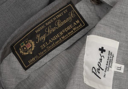 Papas+ Loropiana Wool Straight Pants Gray Size LL