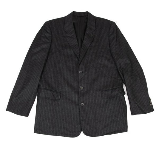 Papas Wool Stripe Jacket Charcoal Gray Size M