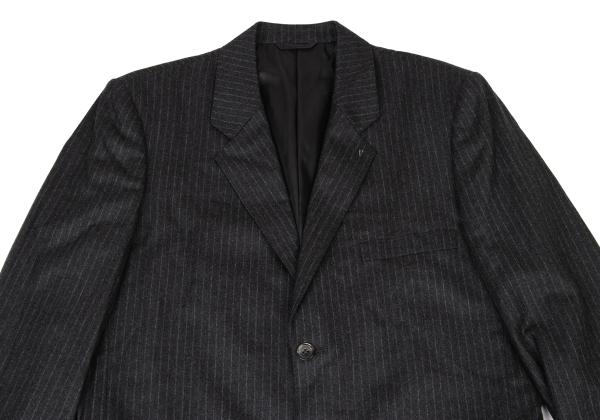 Papas Wool Stripe Jacket Charcoal Gray Size M
