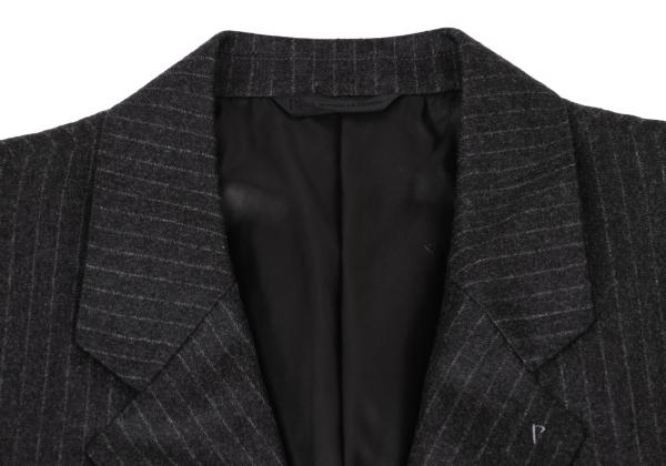 Papas Wool Stripe Jacket Charcoal Gray Size M