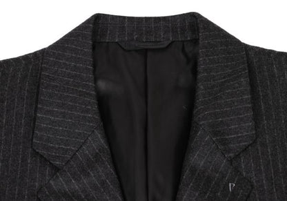 Papas Wool Stripe Jacket Charcoal Gray Size M