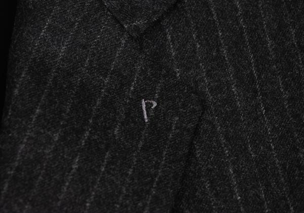Papas Wool Stripe Jacket Charcoal Gray Size M