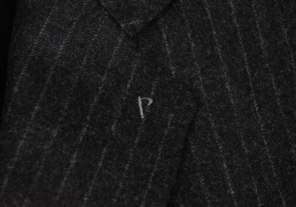 Papas Wool Stripe Jacket Charcoal Gray Size M