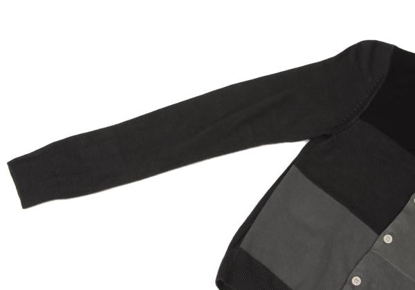 COMME des GARCONS Panel Switching Wool Cardigan Gray Size S