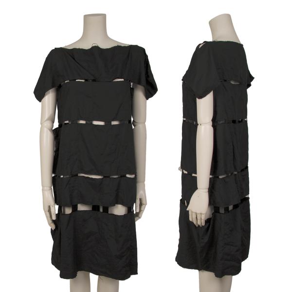 COMME des GARCONS Polyester Sheer Cutout Dress Black Size XS