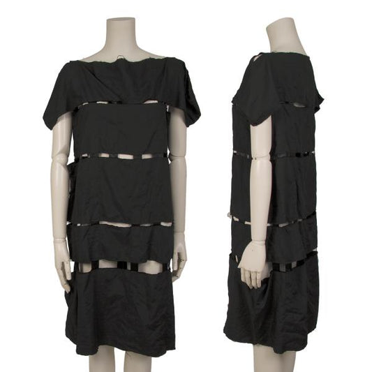 COMME des GARCONS Polyester Sheer Cutout Dress Black Size XS
