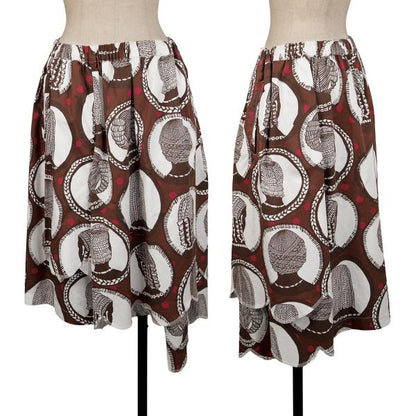 COMME des GARCONS Asym Dot Wide Cotton Shorts Brown Size SS