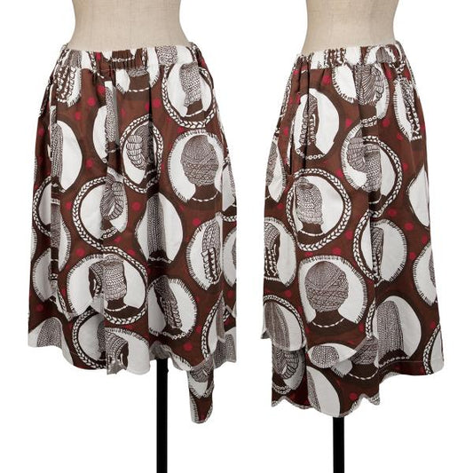 COMME des GARCONS Asym Dot Wide Cotton Shorts Brown Size SS