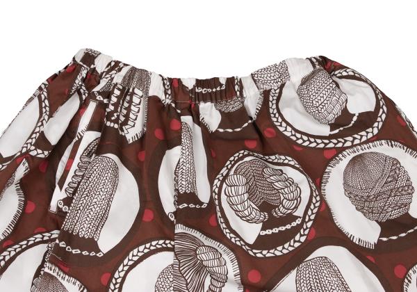 COMME des GARCONS Asym Dot Wide Cotton Shorts Brown Size SS