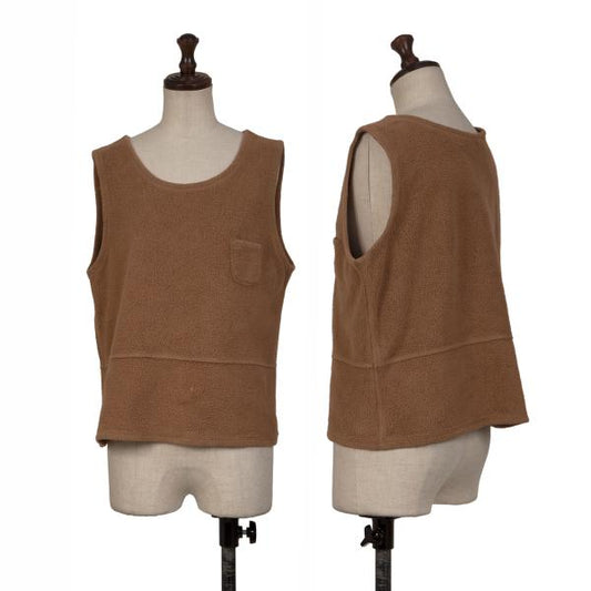 Plantation Cotton Blend Mini Pocket Tank Top Brown Size M