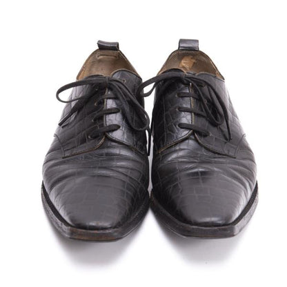 COMME des GARCONS Croc Embossed Square Shoes Black Sneakers Size 24CM
