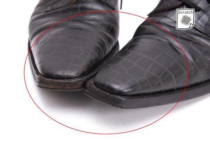 COMME des GARCONS Croc Embossed Square Shoes Black Sneakers Size 24CM