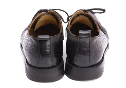 COMME des GARCONS Croc Embossed Square Shoes Black Sneakers Size 24CM