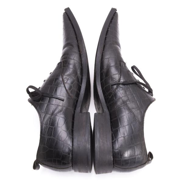 COMME des GARCONS Croc Embossed Square Shoes Black Sneakers Size 24CM