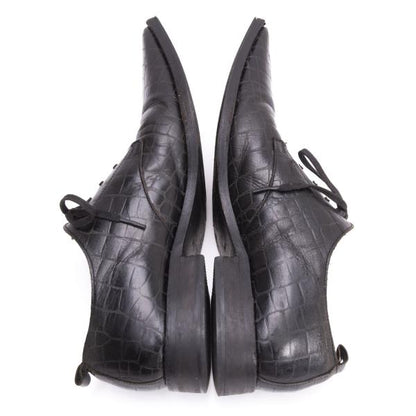 COMME des GARCONS Croc Embossed Square Shoes Black Sneakers Size 24CM