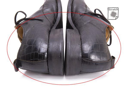 COMME des GARCONS Croc Embossed Square Shoes Black Sneakers Size 24CM