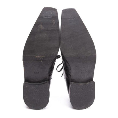 COMME des GARCONS Croc Embossed Square Shoes Black Sneakers Size 24CM