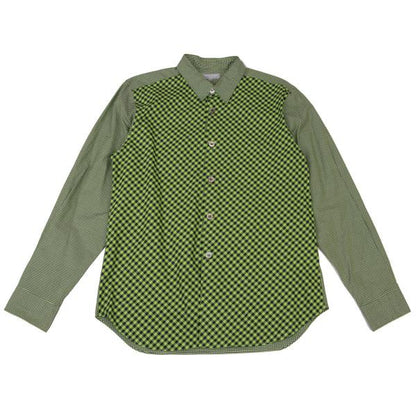 COMME des GARCONS HOMME Green Bias Plaid Long Sleeve Shirt Size L