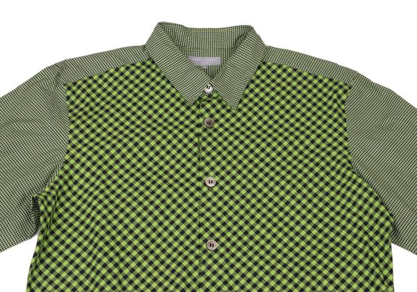 COMME des GARCONS HOMME Green Bias Plaid Long Sleeve Shirt Size L