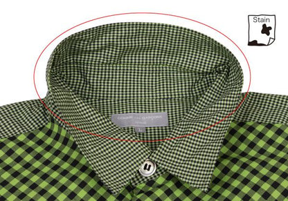 COMME des GARCONS HOMME Green Bias Plaid Long Sleeve Shirt Size L