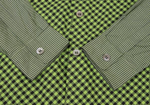 COMME des GARCONS HOMME Green Bias Plaid Long Sleeve Shirt Size L