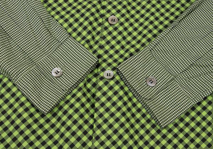 COMME des GARCONS HOMME Green Bias Plaid Long Sleeve Shirt Size L