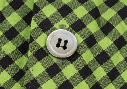 COMME des GARCONS HOMME Green Bias Plaid Long Sleeve Shirt Size L