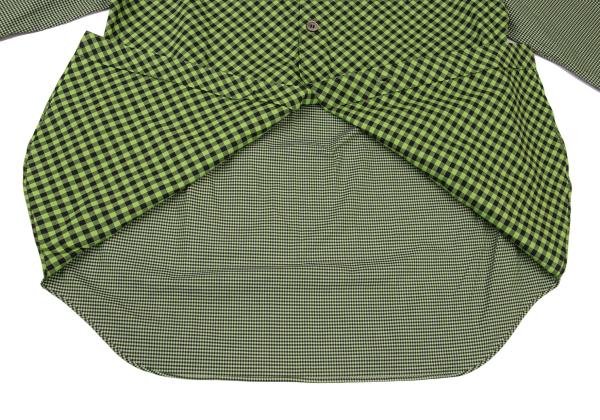 COMME des GARCONS HOMME Green Bias Plaid Long Sleeve Shirt Size L