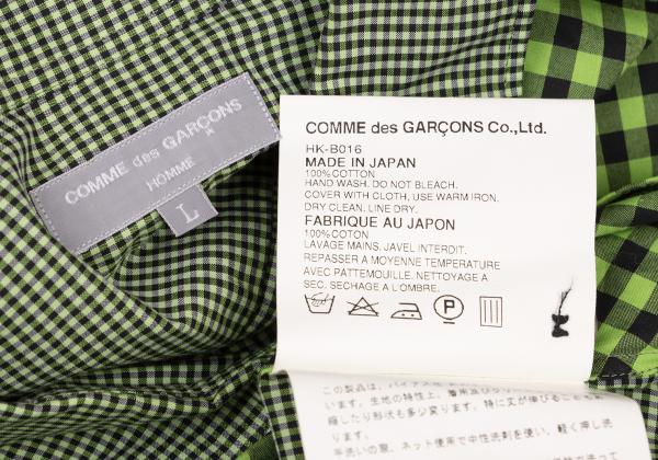 COMME des GARCONS HOMME Green Bias Plaid Long Sleeve Shirt Size L