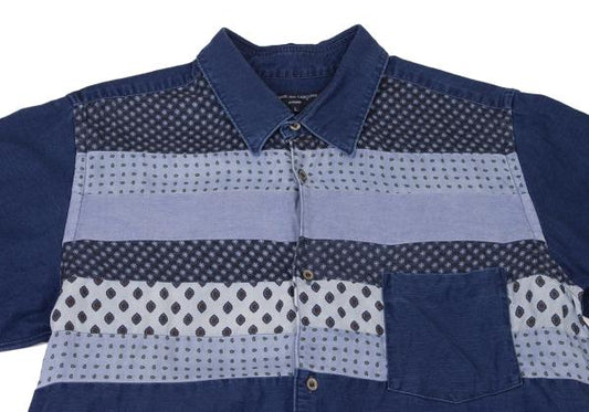 COMME des GARCONS HOMME Pattern Panel T-Shirt Blue Size L