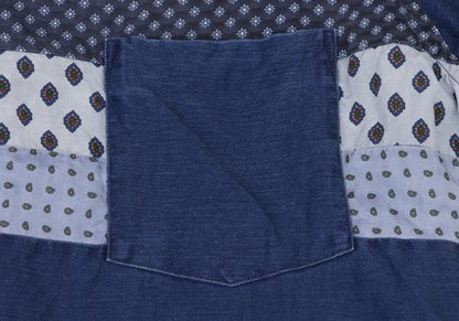 COMME des GARCONS HOMME Pattern Panel T-Shirt Blue Size L